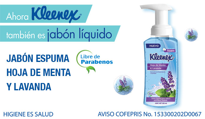 JABON KLEENEX ESPUMA MENTA Y LAVANDA JABON KLEENEX ESPUMA MENTA Y LAVANDA