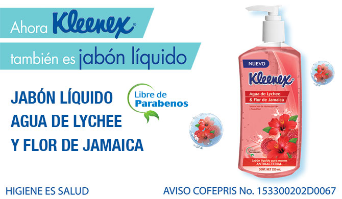 JABON KLEENEX LIQUIDO AGUA DE LYCHEE